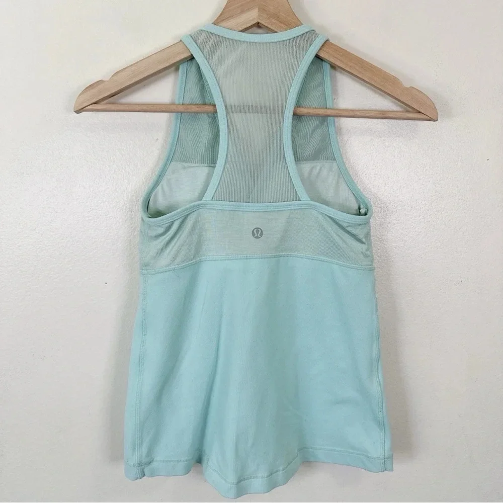 Lululemon Deep V Tank Padded Mint Color Athletic Tank Top